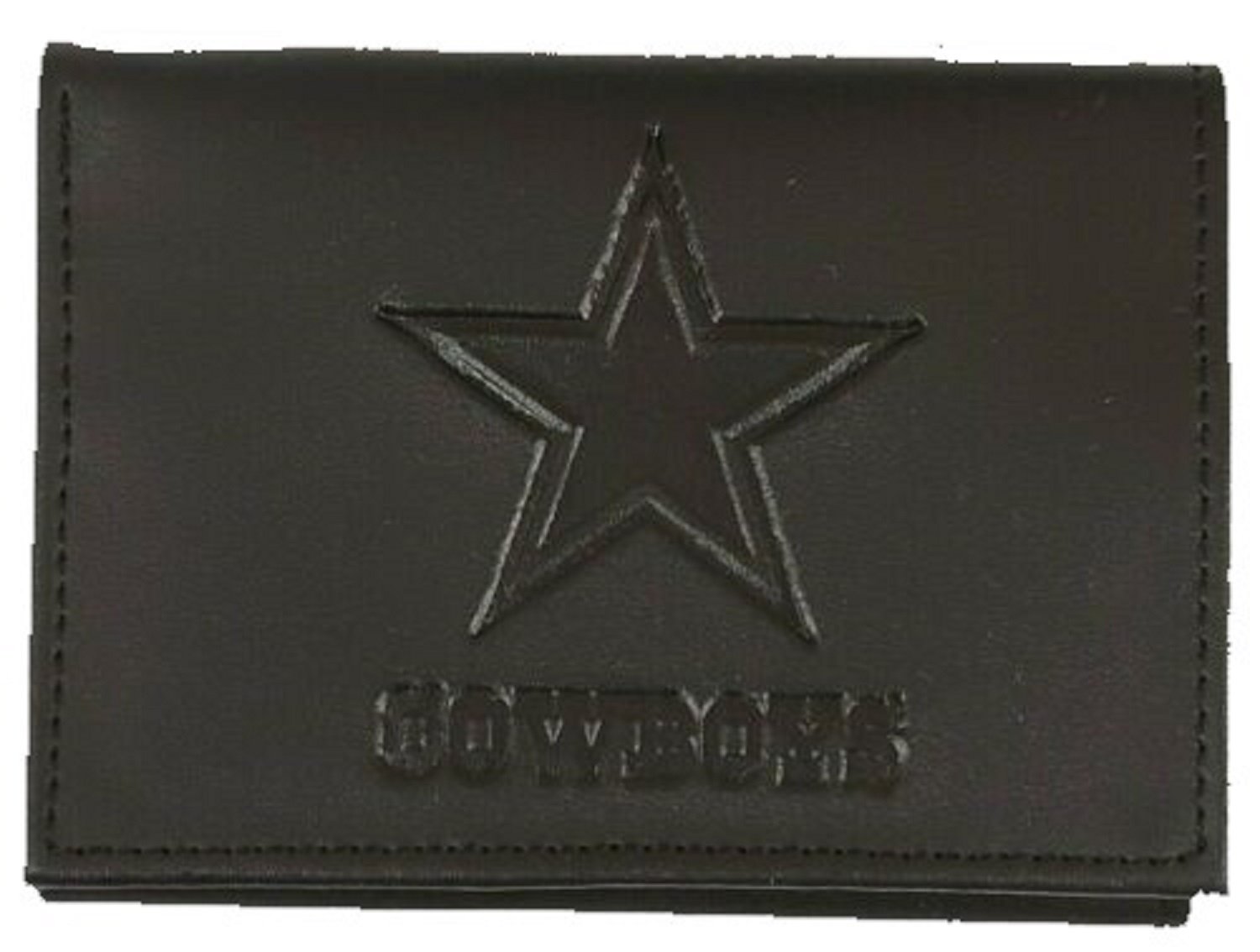 Dallas Cowboys Premium Black Leather Wallet, Trifold, Embossed Laser Engraved