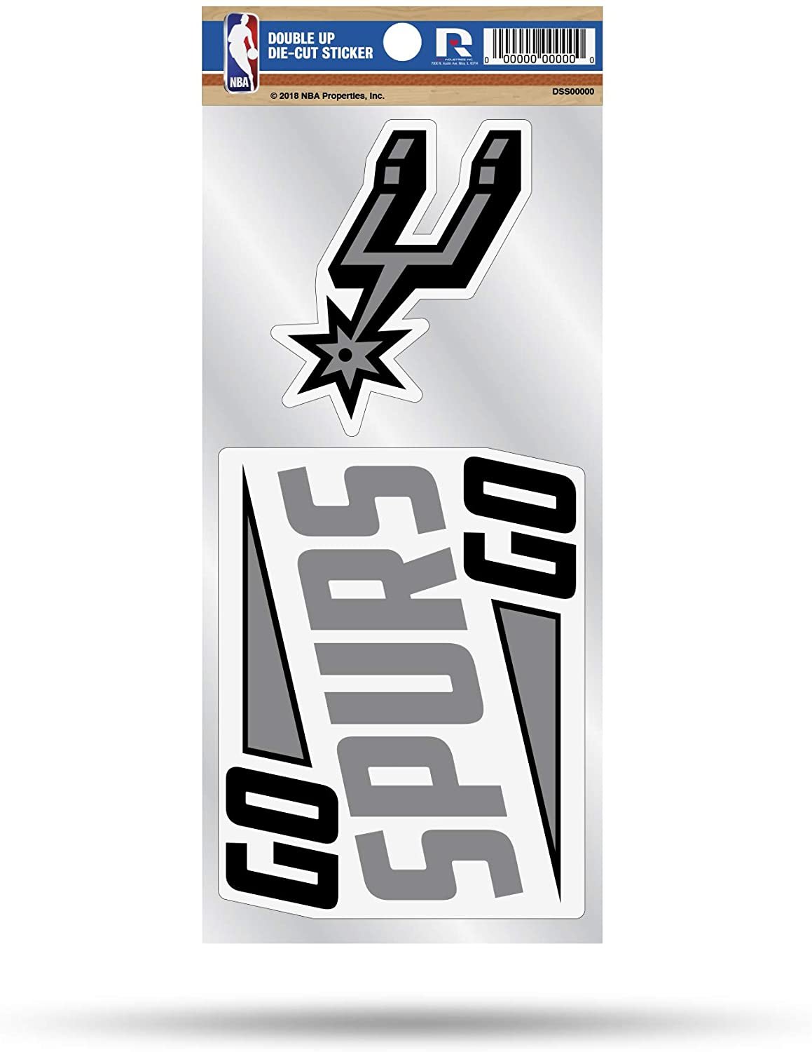 San Antonio Spurs Double Up Die Cut 2-Piece Sticker Sheet 1