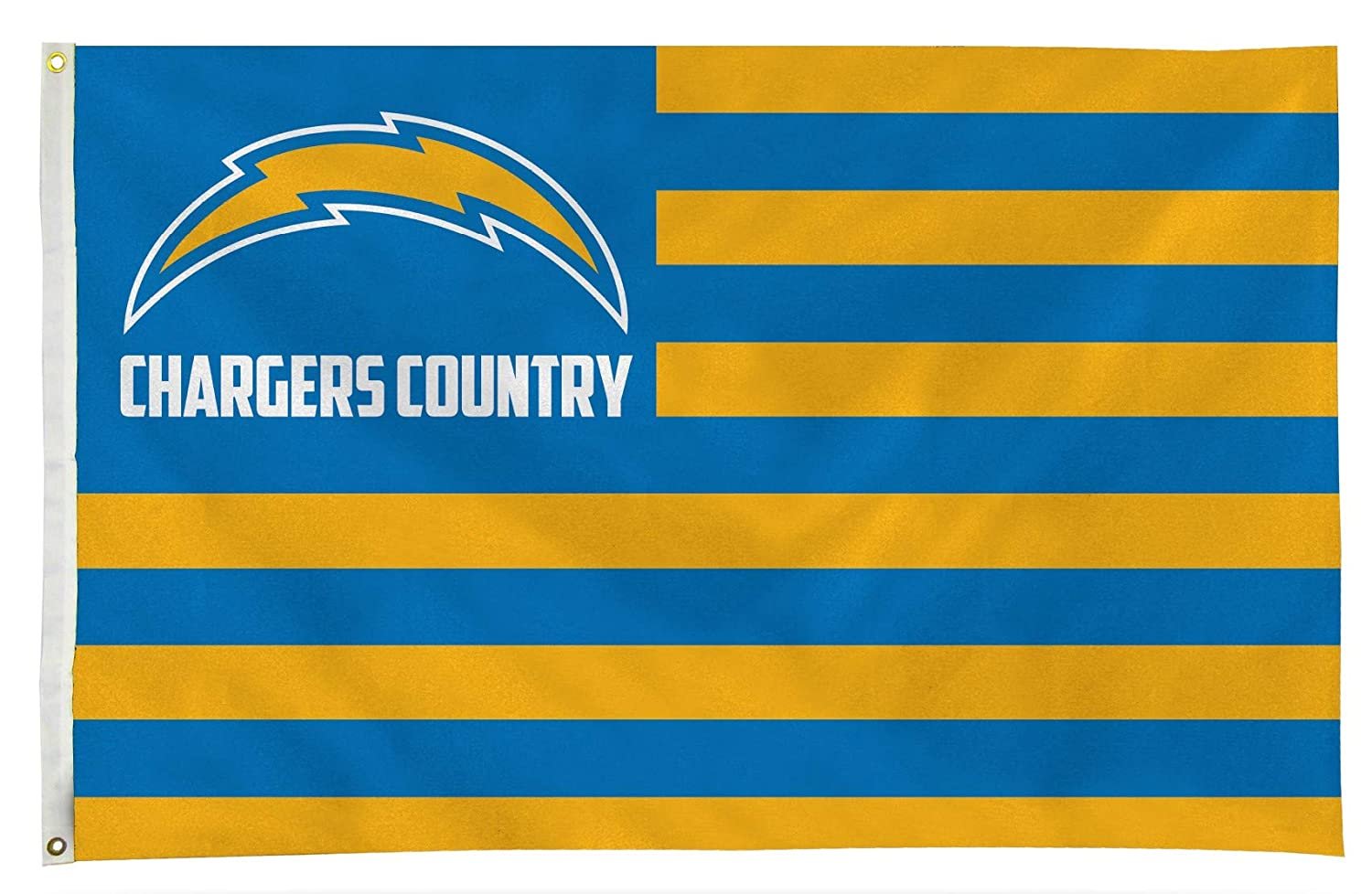 Los Angeles Chargers Flag Banner, 3x5 Feet, Country Design, Metal Grommets, Outdoor or Indoor Use 1