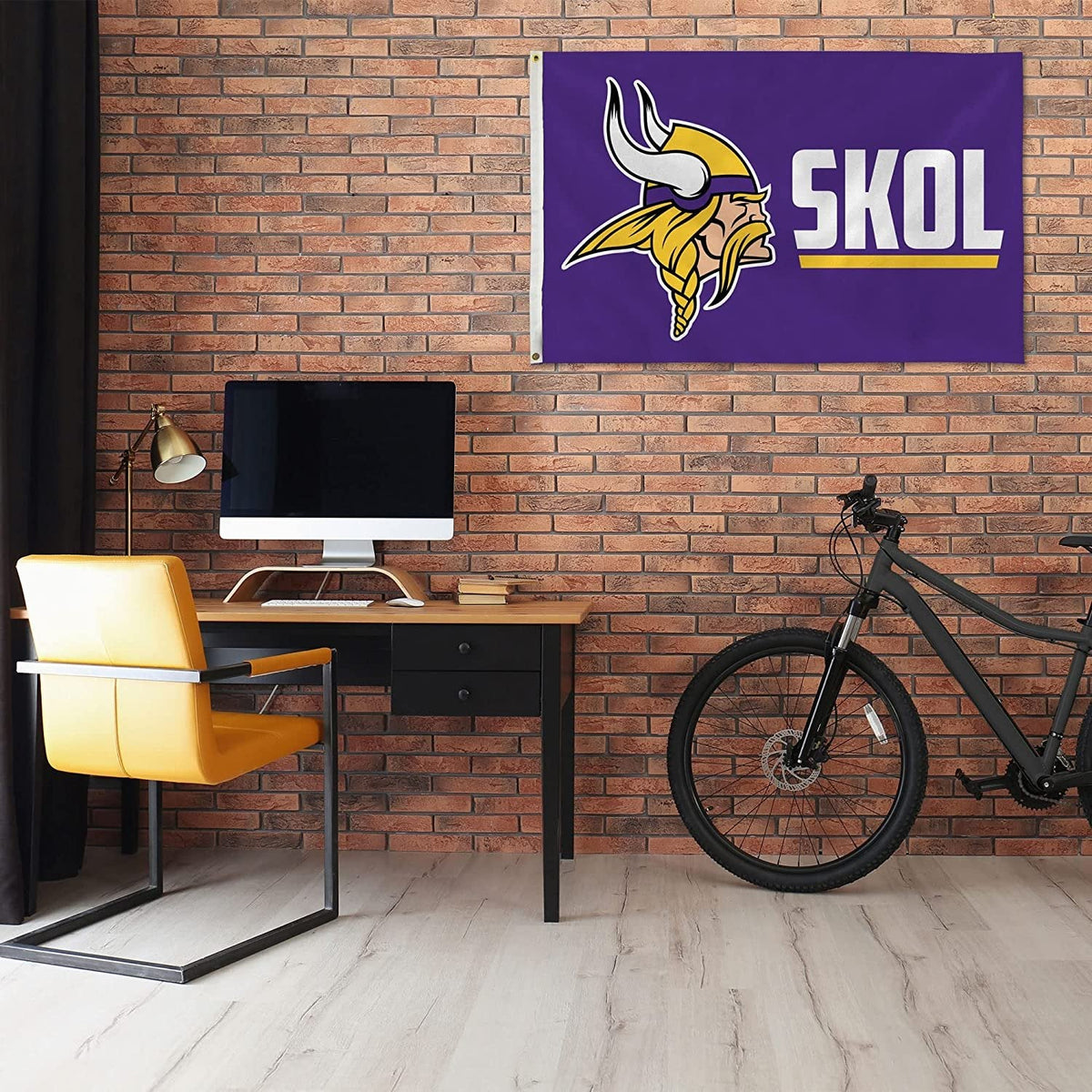 Minnesota Vikings Premium 3x5 Feet Flag Banner, Skol Design, Outdoor Indoor Use, Single Sided 2
