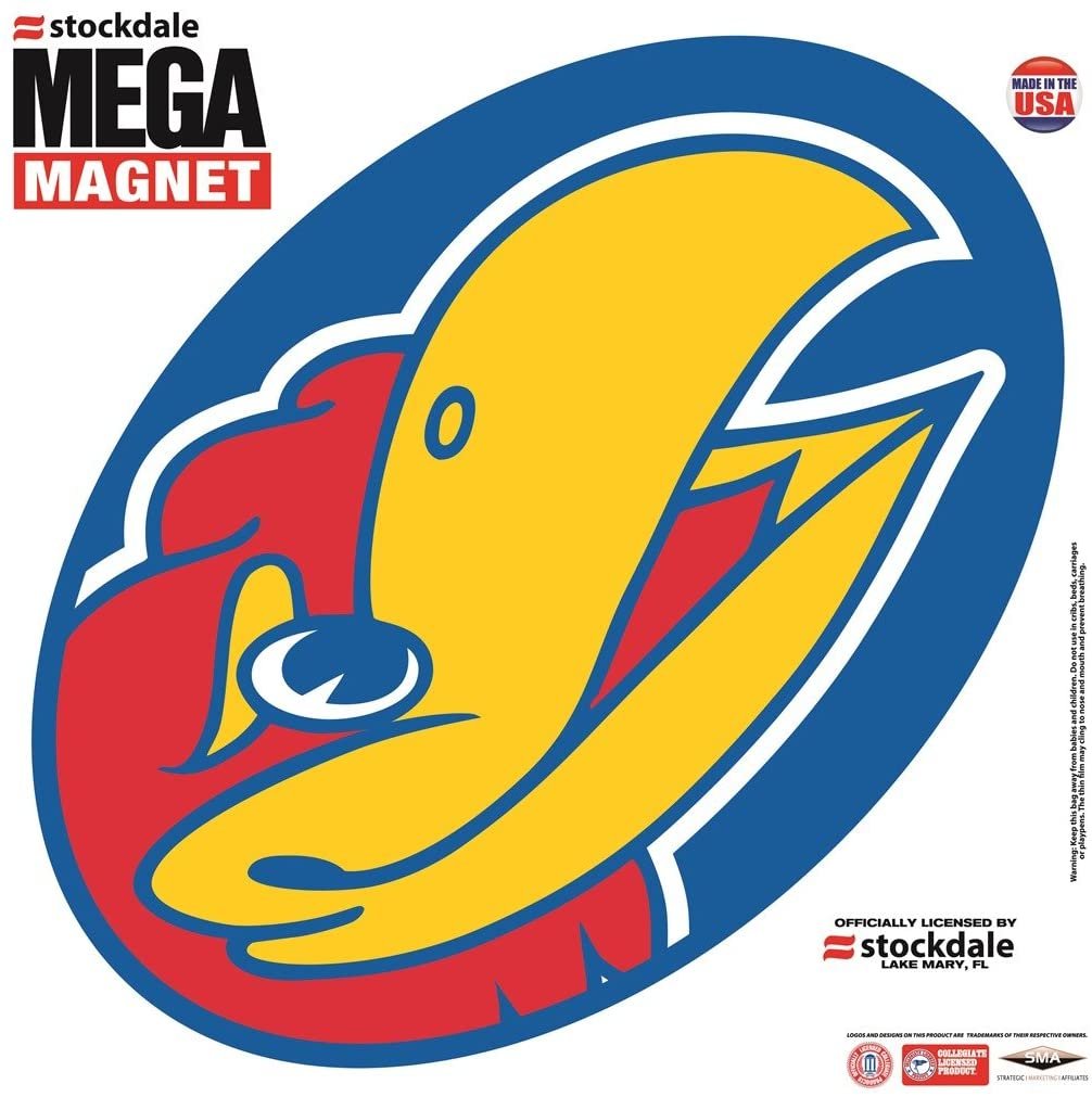 Kansas Jayhawks University of 12 Inch Magnet Mega Logo Design Oval 1