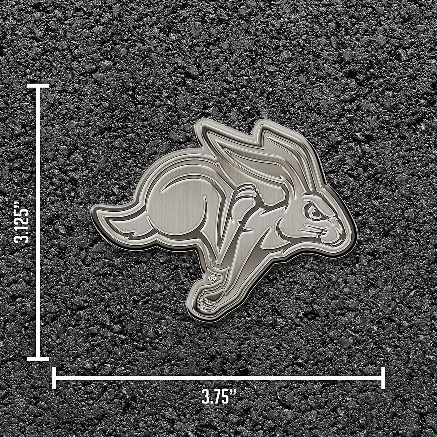 South Dakota State University Jackrabbits Solid Metal Auto Emblem Antique Nickel for Car/Truck/SUV 4
