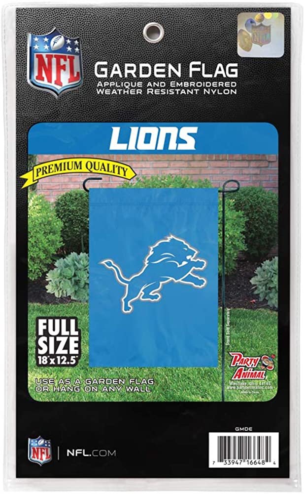 Detroit Lions Premium Garden Flag Banner, Embroidered, 13x18 Inch 4