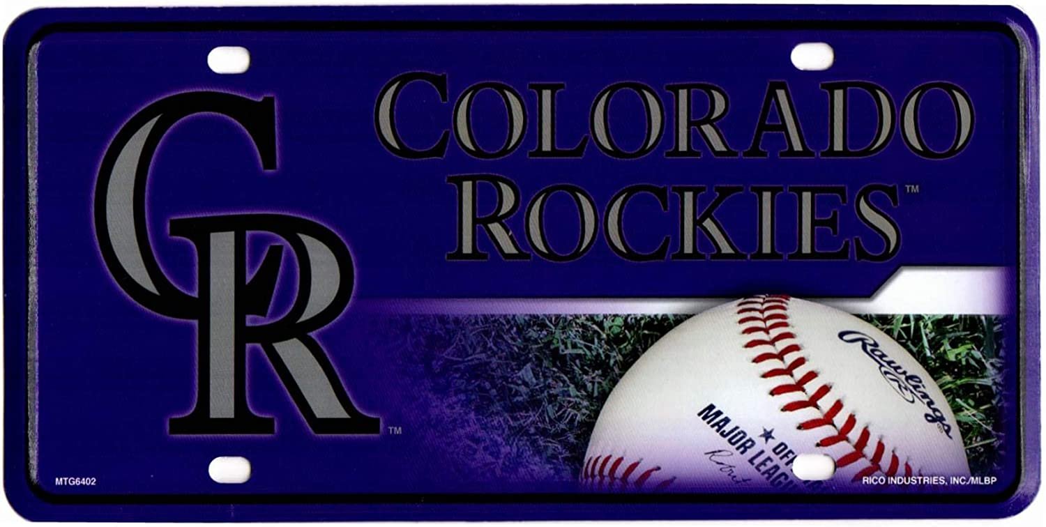 Colorado Rockies Metal Auto Tag License Plate, Field Design, 6x12 Inch