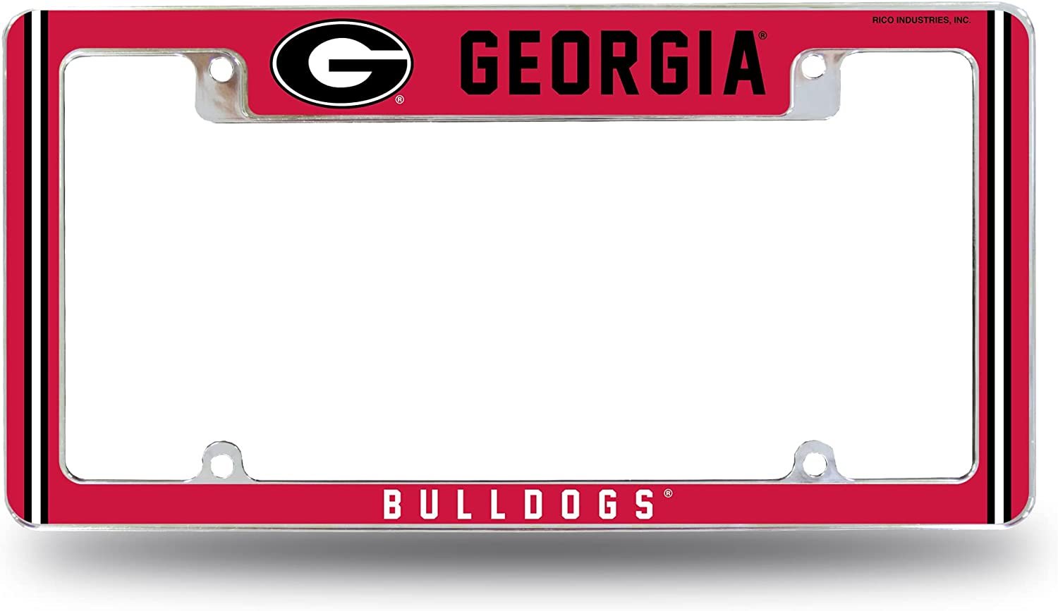 University of Georgia Bulldogs Metal License Plate Frame Chrome Tag Cover Alternate Design 6x12 Inch 1