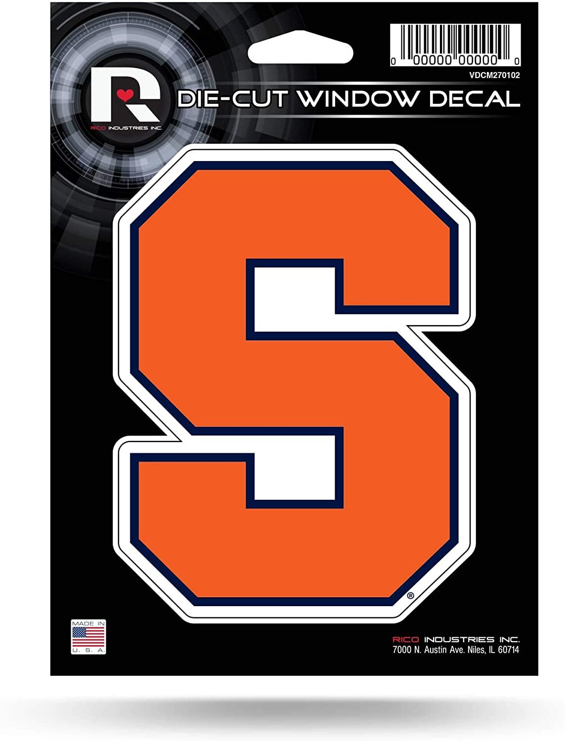 Syracuse University Orange 5 Inch Die Cut Flat Vinyl Decal Sticker Adhesive Backing 1