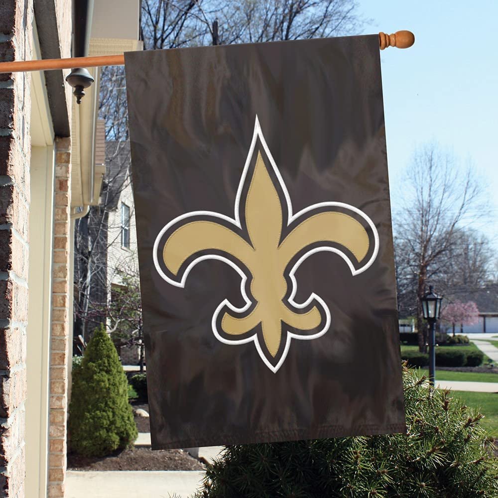 New Orleans Saints Double Sided Banner Flag Embroidered Applique 44x28 Inch 2