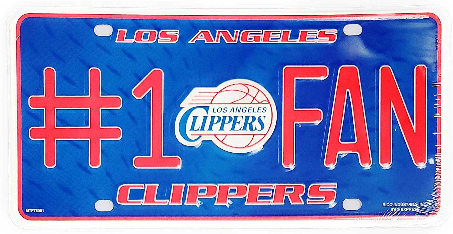 Los Angeles Clippers Metal Auto Tag License Plate, #1 Fan Design, 6x12 Inch 1