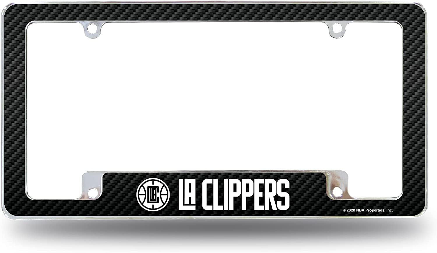 Los Angeles Clippers Metal License Plate Frame Chrome Tag Cover Carbon Fiber Design 6x12 Inch 1