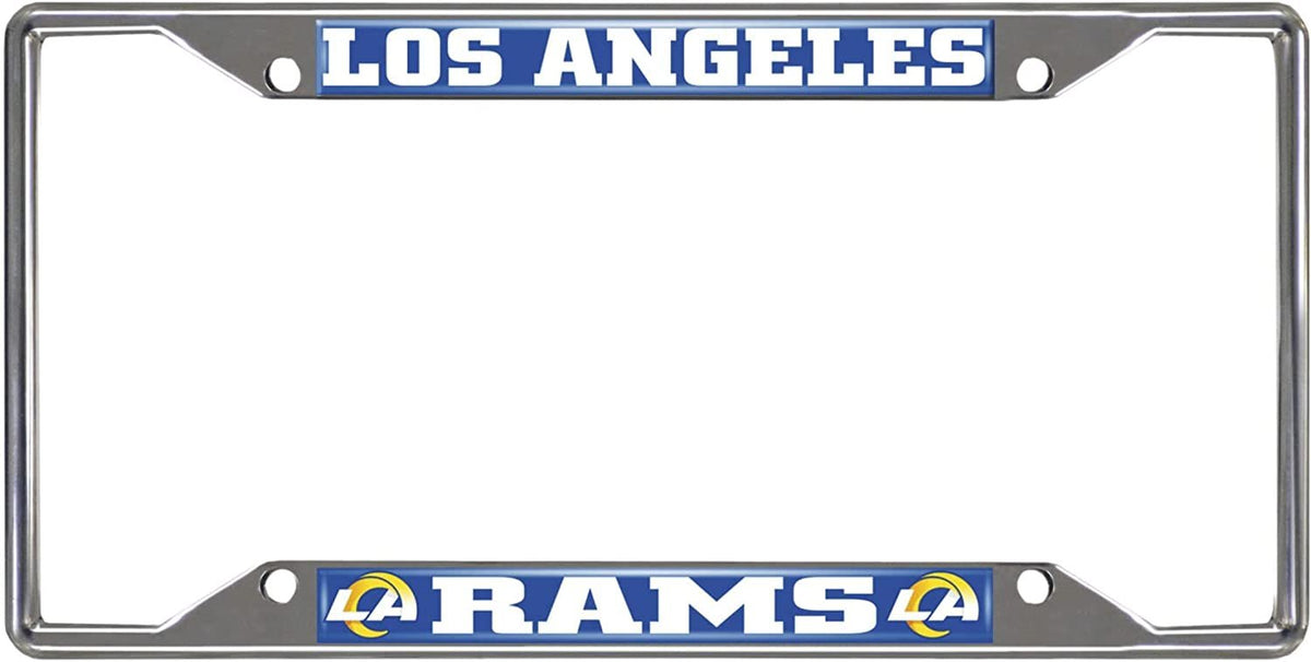 Los Angeles Rams Metal License Plate Frame Chrome Tag Cover 6x12 Inch