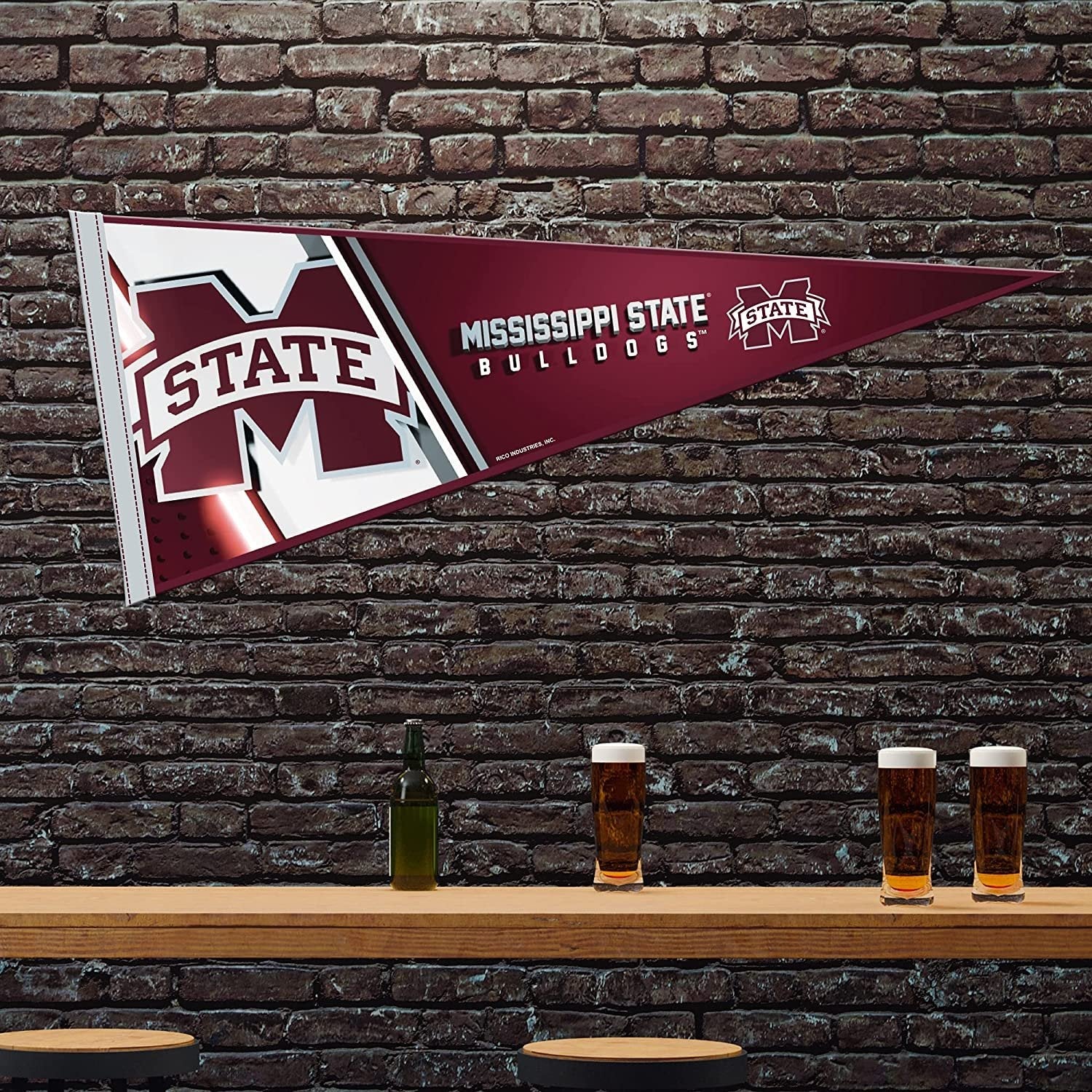 Mississippi State University Bulldogs Soft Felt Pennant, 12x30 Inch, Easy To Hang 2