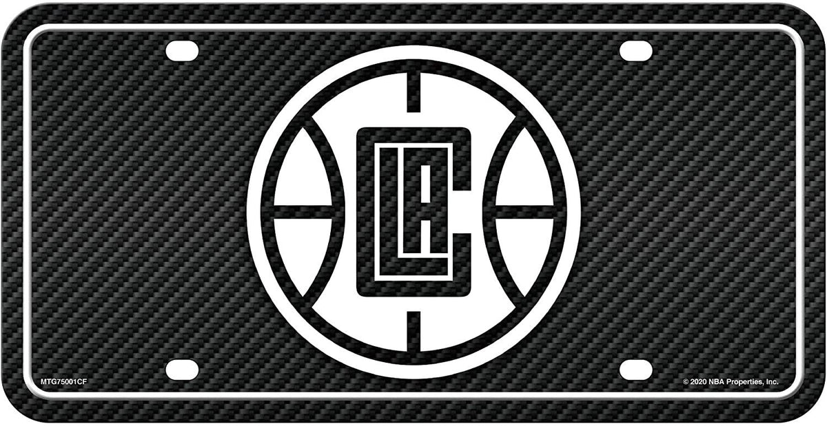 Los Angeles Clippers Metal Auto Tag License Plate, Carbon Fiber Design, 6x12 Inch 1