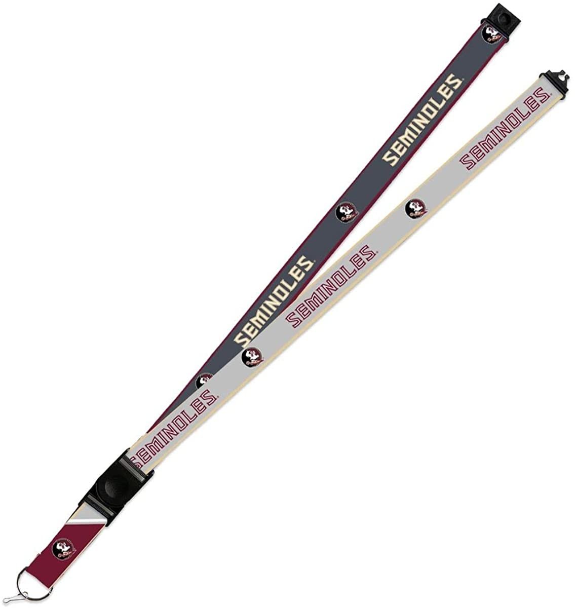 Florida State Seminoles Lanyard Keychain 2-sided Breakaway Clip GRAY University 1