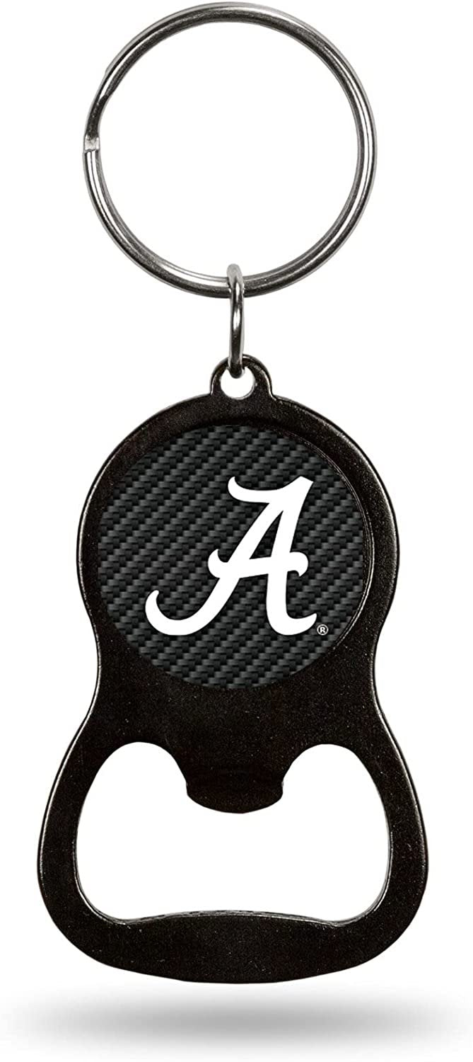 University of Alabama Crimson Tide Bottle Opener Keychain Carbon Fiber Design Metal