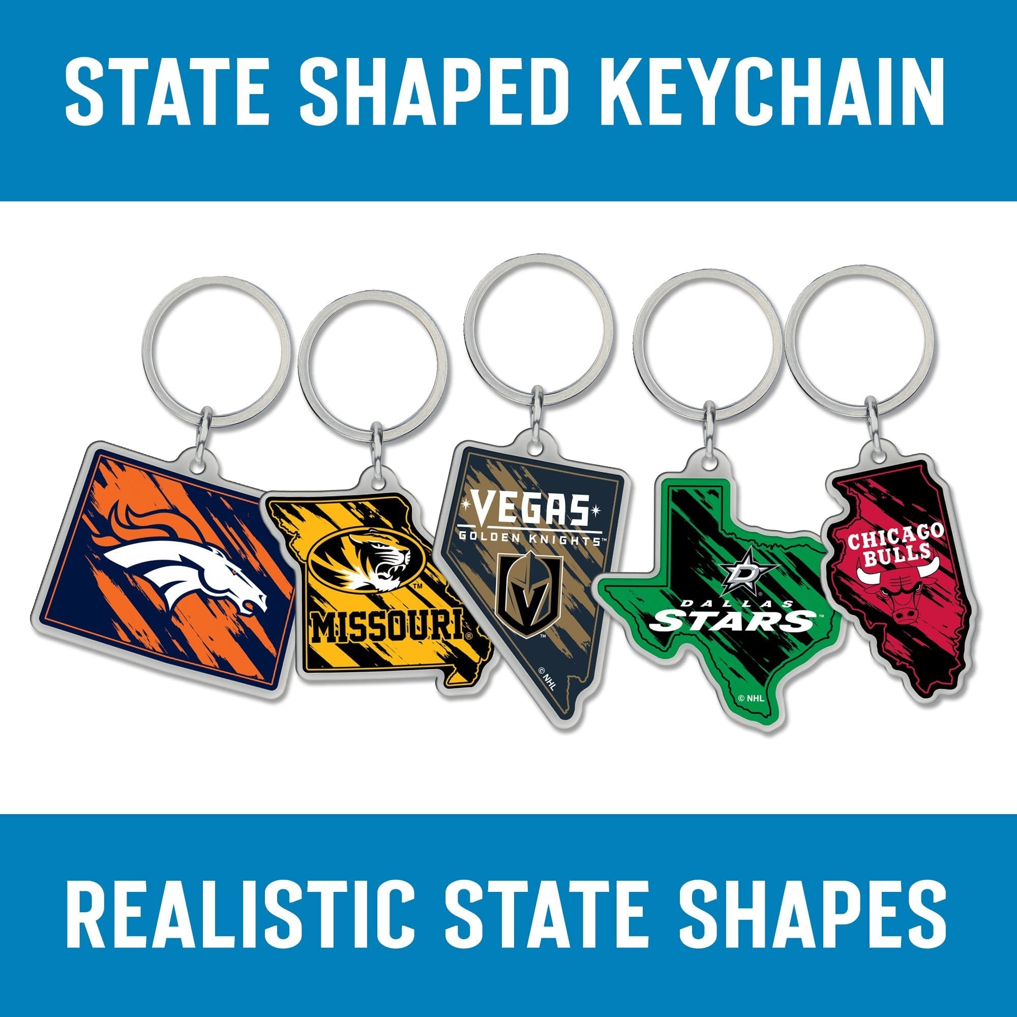 Los Angeles Kings Premium Metal Keychain, State Shaped, Team Color 5