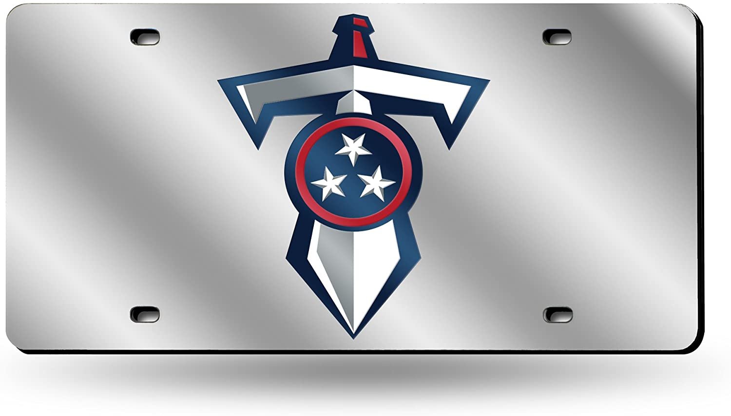 Tennesse Titans Premium Laser Cut Tag License Plate, Sword Design, Mirrored Acrylic Inlaid, 6x12 Inch