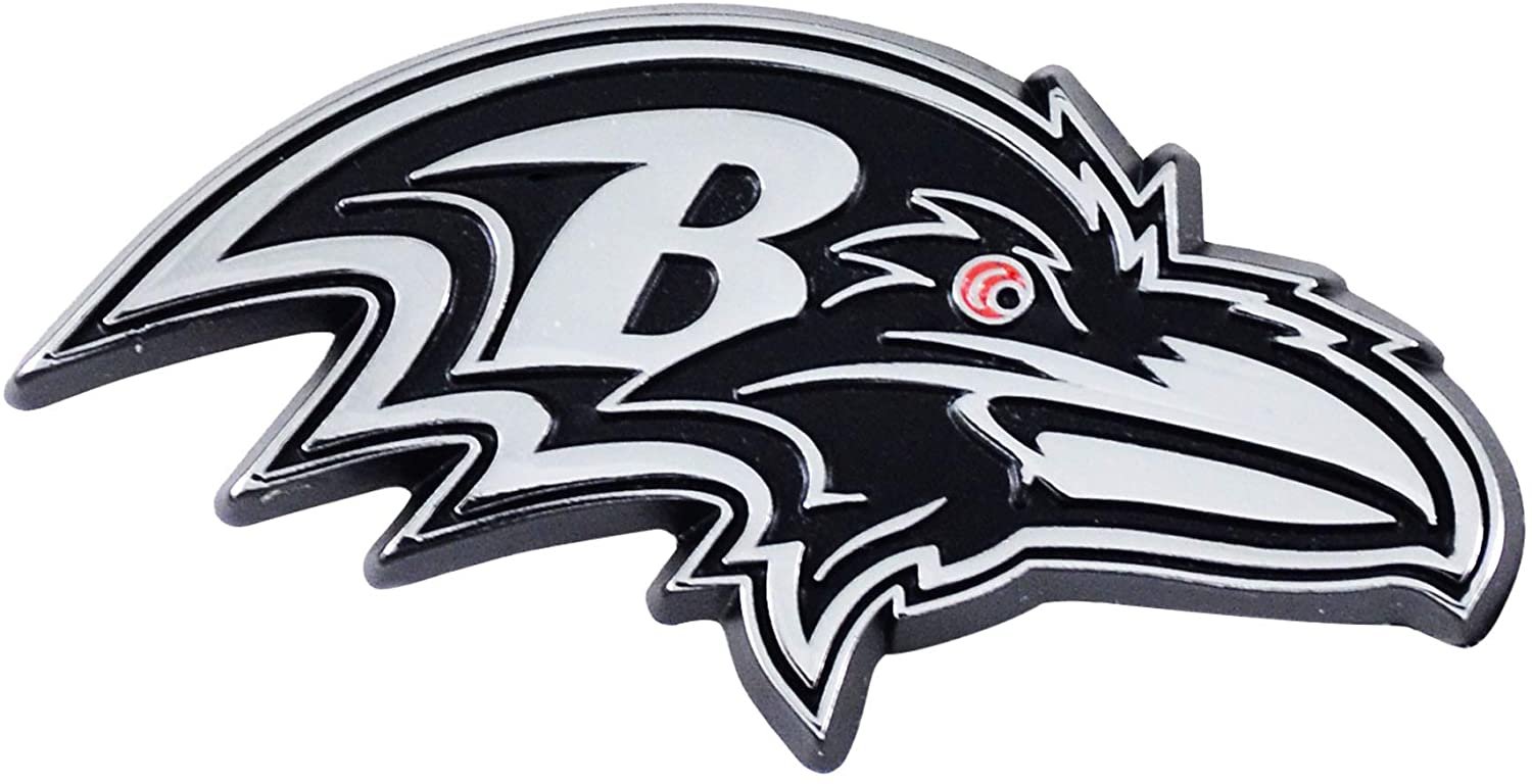 Baltimore Ravens Solid Metal Raised Auto Emblem Decal Adhesive Backing 1