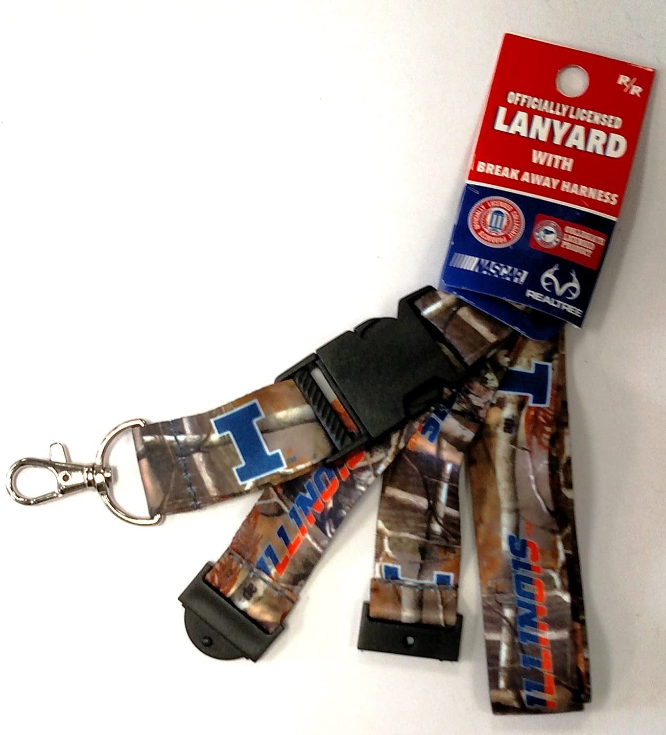 University of Illinois Fighting Illini Camo Lanyard Keychain Double Sided Breakaway Safety Design Adult 18 Inch 1
