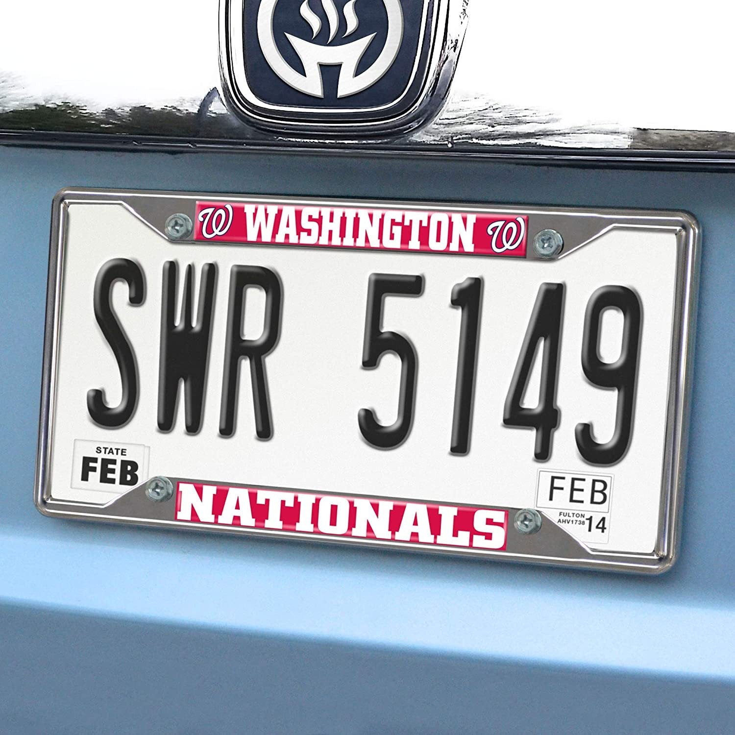 Washington Nationals Chrome Metal License Plate Frame Tag Cover 12x6 Inches 2