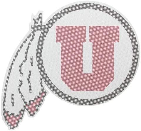 University of Utah Utes 8 Inch Perforated Auto Window Film Decal One-Way Vision Exterior Application 2