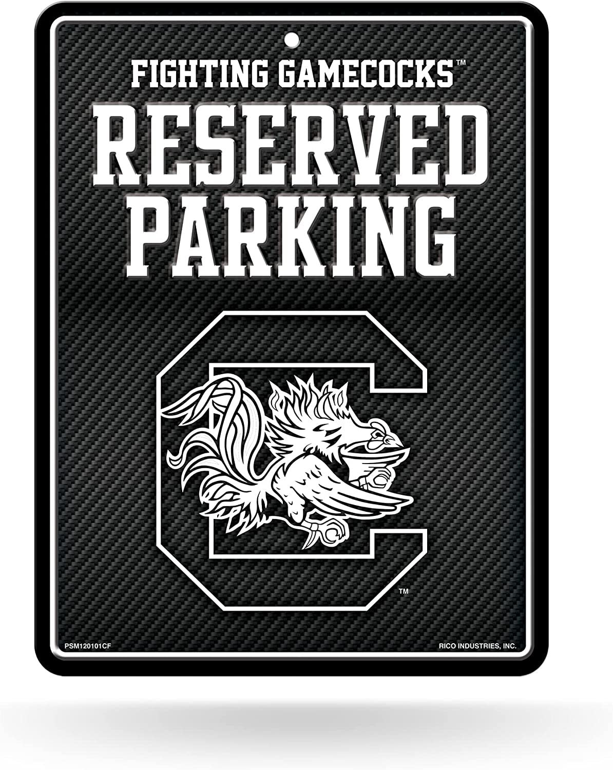 University of South Carolina Gamecocks Metal Parking Novelty Wall Sign 8.5 x 11 Inch Carbon Fiber Design 1