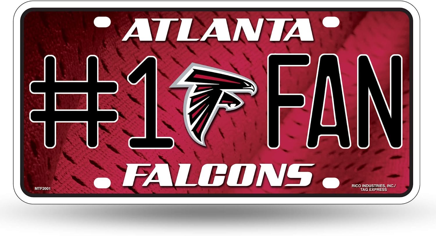 Atlanta Falcons #1 Fan Metal License Plate Tag Aluminum Novelty 12x6 Inch