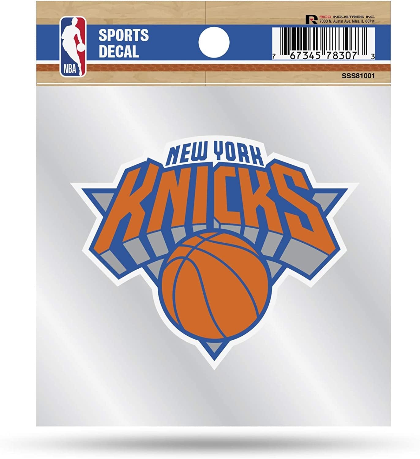 New York Knicks 4x4 Inch Die Cut Decal Sticker, Primary Logo, Clear Backing 1