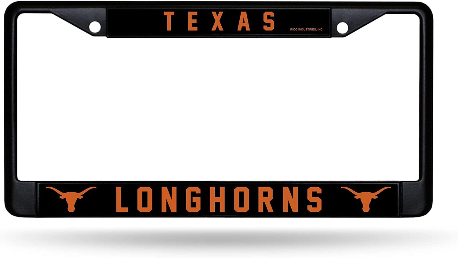 University of Texas Longhorns Black License Plate Frame Tag Cover 6 x 12 Inches 1