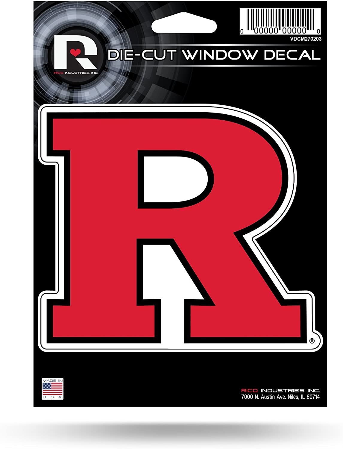 Rutgers University Scarlet Knights 5 Inch Die Cut Flat Vinyl Decal Sticker Adhesive Backing