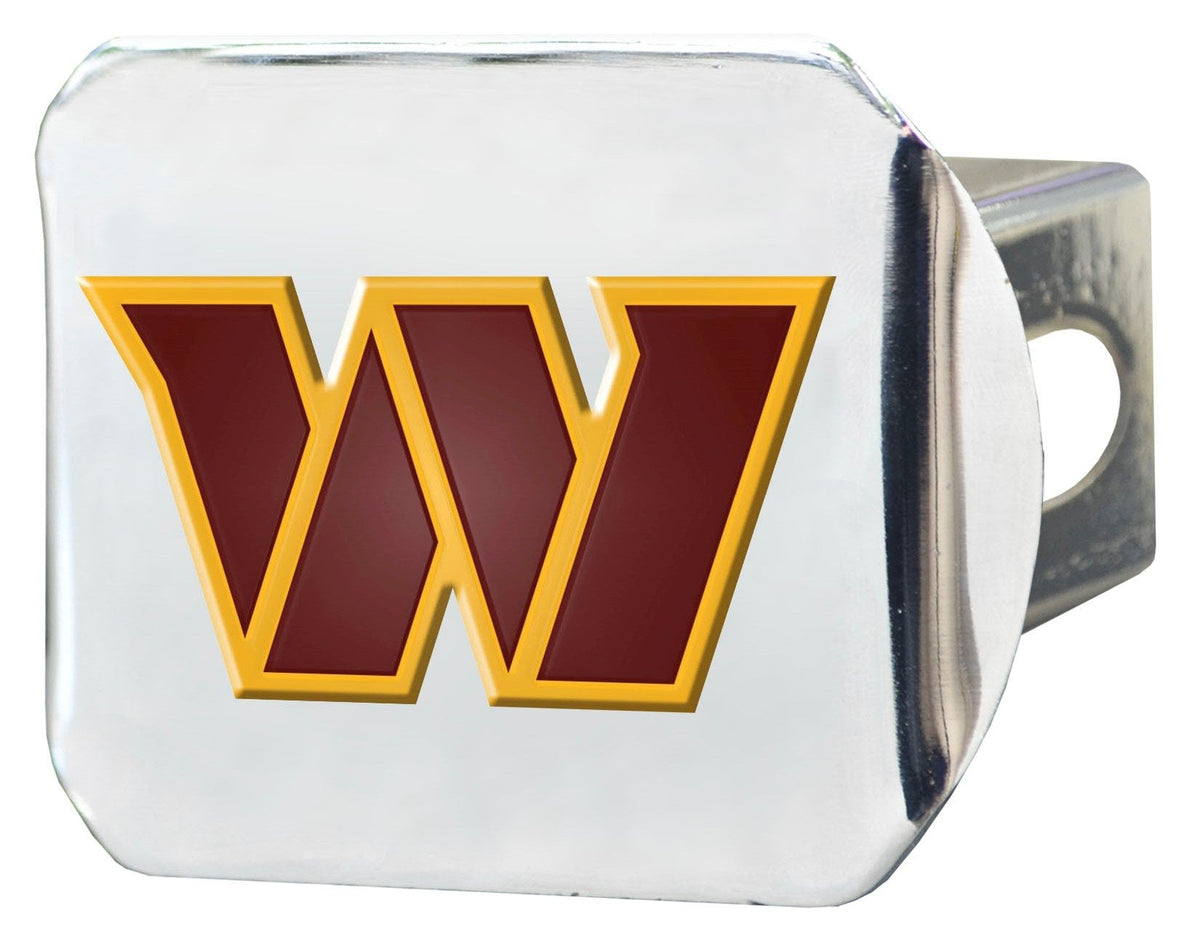 Washington Commanders Hitch Cover Solid Metal with Raised Color Metal Emblem, 2 Inch Square, Type III