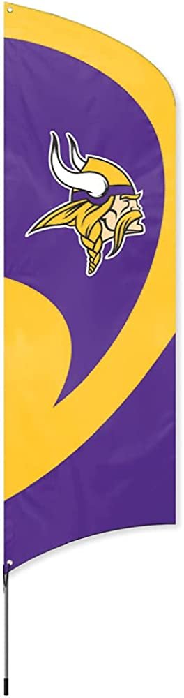 Minnesota Vikings 8 Foot Tall Team Flag Tailgating Kit with Metal Pole 1