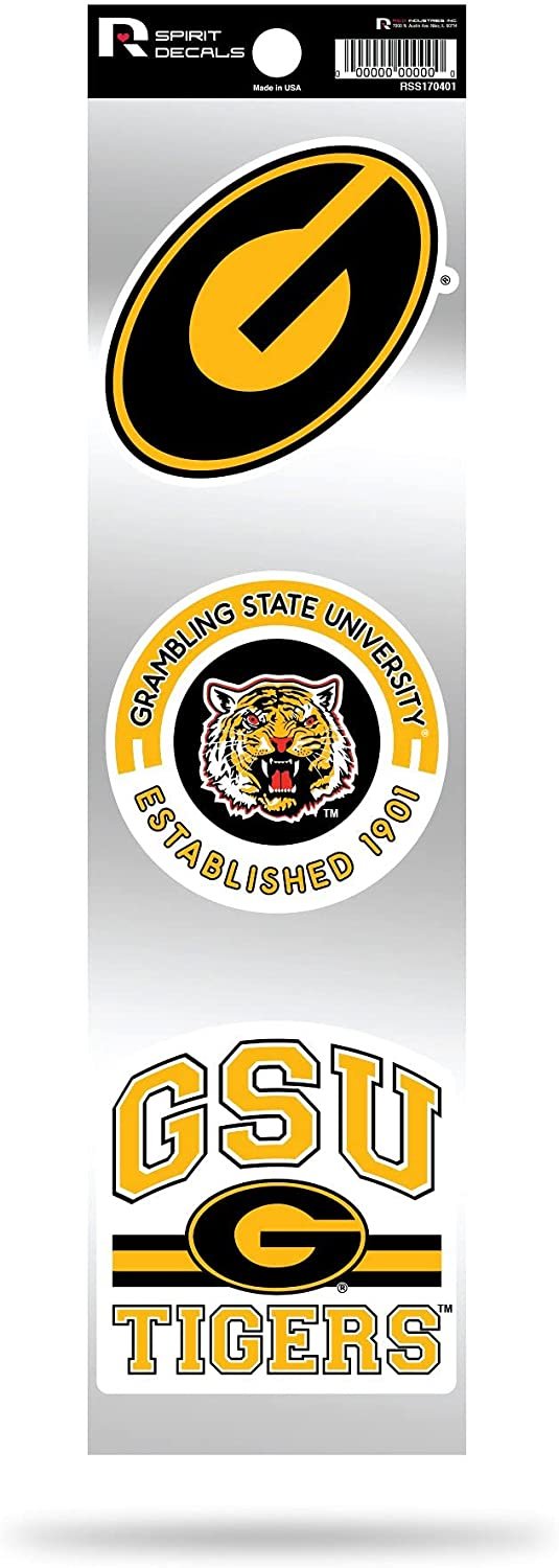 Rico Industries NCAA Grambling State Tigers 3-Piece Retro Spirit Decals 1
