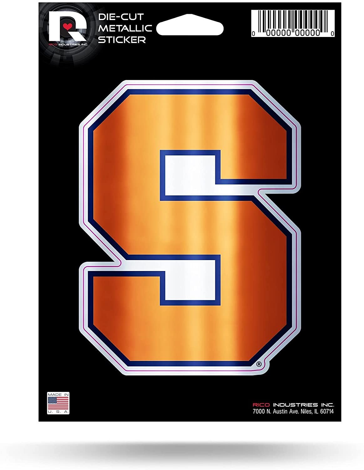 Syracuse University Orange 5 Inch Sticker Decal Metallic Shimmer Design Flat Vinyl 1