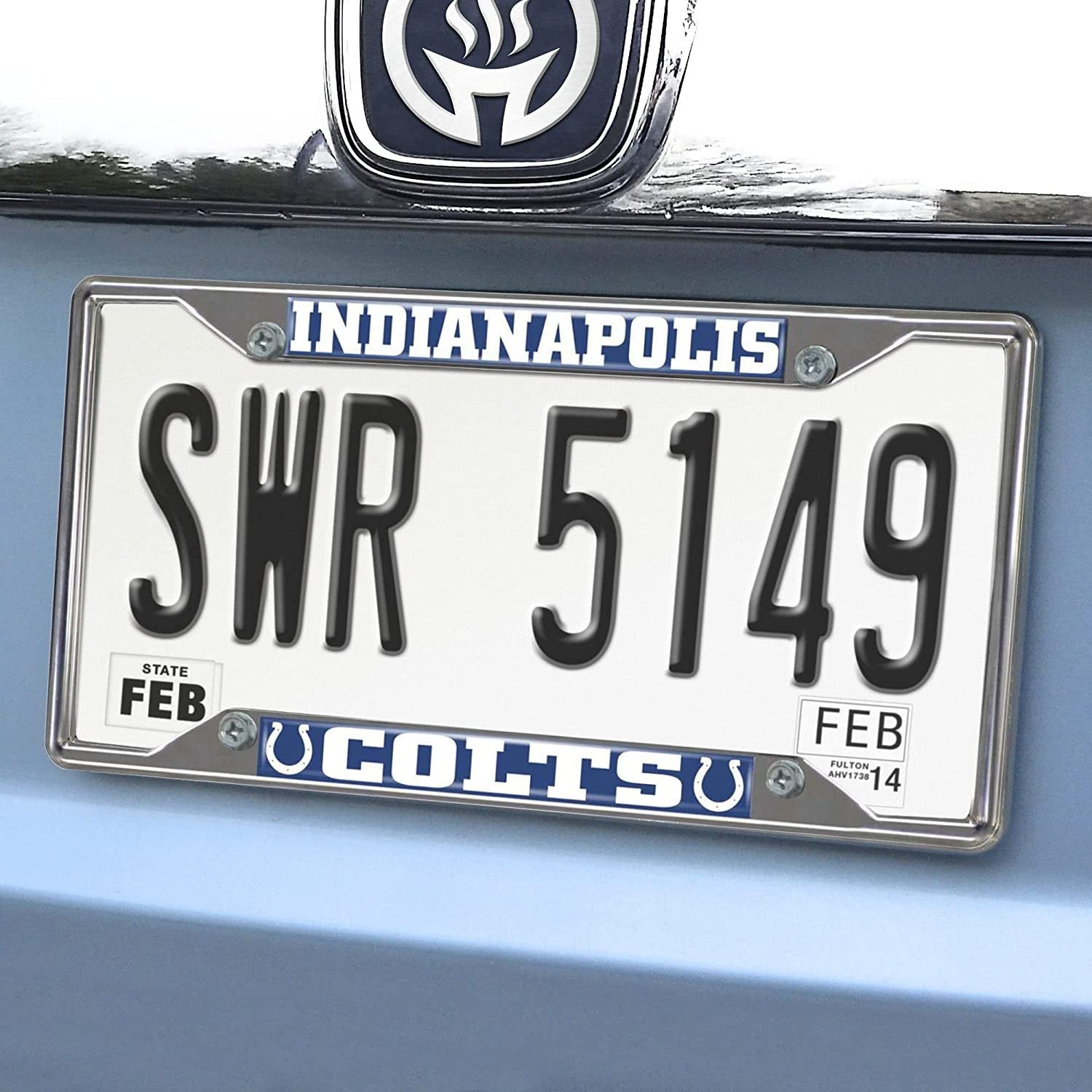 Indianapolis Colts Metal License Plate Frame Chrome Tag Cover 6x12 Inch 2