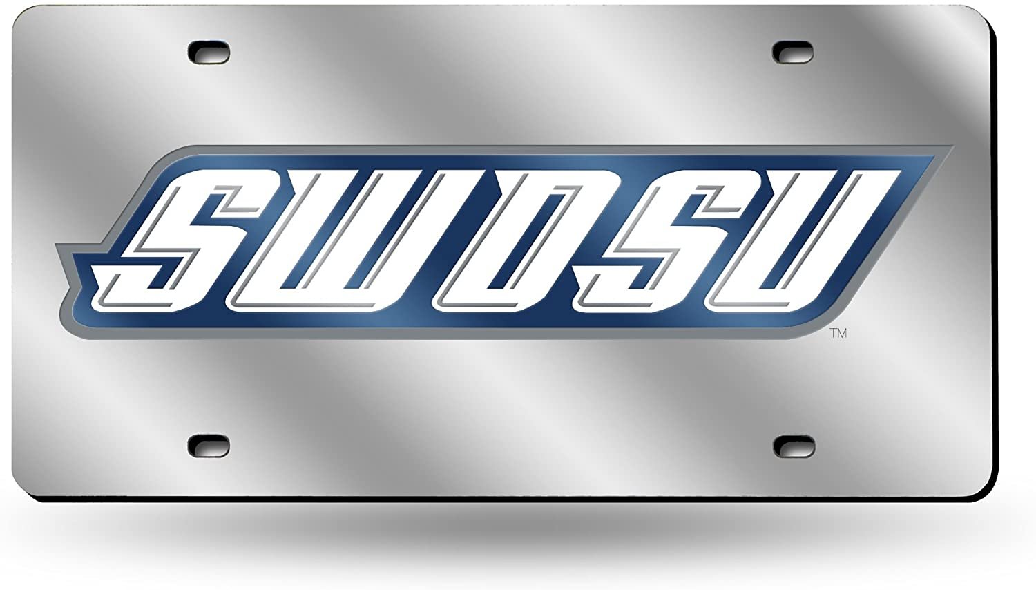 Southwestern Oklahoma State University Bulldogs Premium Laser Cut Tag License Plate, Mirrored Acrylic Inlaid, 12x6 Inch 1