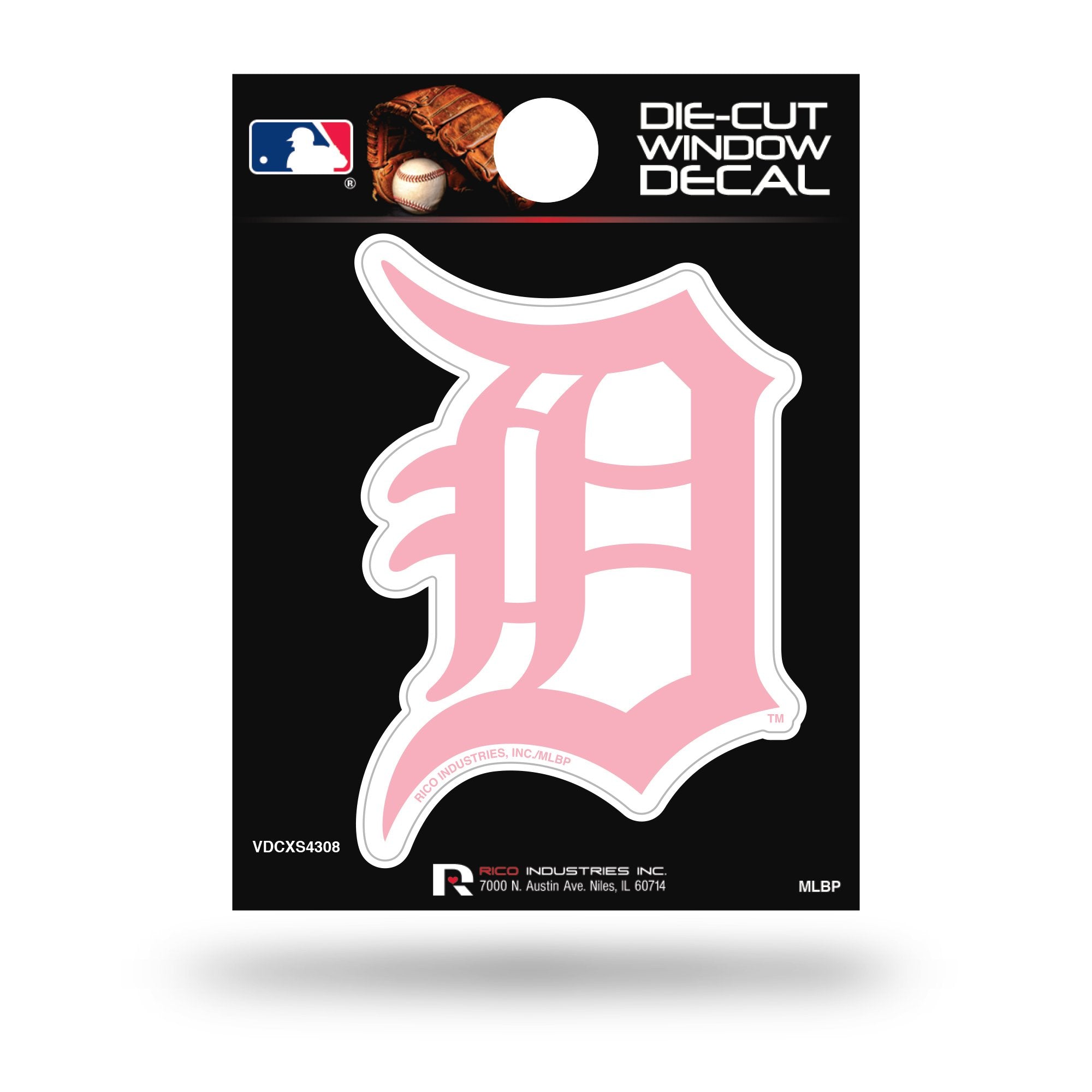 Detroit Tigers PINK LOGO 2 Inch Decal Sticker Flat Vinyl Auto Home Adhesive Backing 1