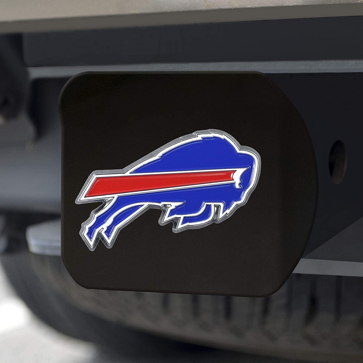 Buffalo Bills Hitch Cover Black Solid Metal with Raised Color Metal Emblem 2" Square Type III