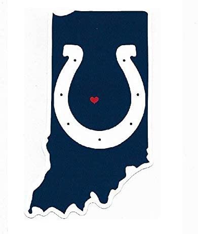 Indianapolis Colts 5 Inch Sticker Decal, Home State Design, Flat Vinyl, Full Adhesive Backing 2