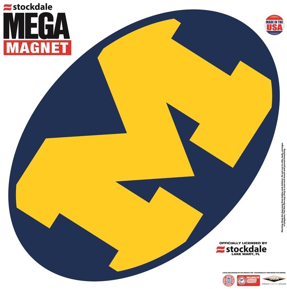 Michigan Wolverines University of 12 Inch Magnet Mega Logo Design Oval 1
