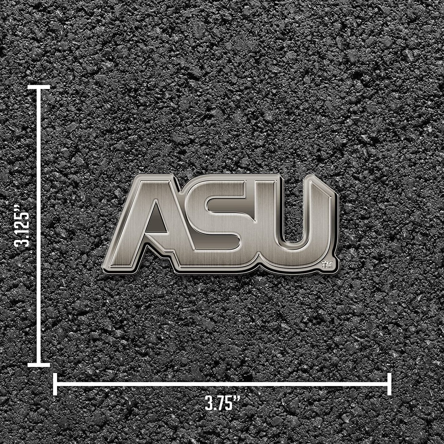 Alabama State University Hornets Premium Solid Metal Raised Auto Emblem, Antique Nickel Finish, Shape Cut, Adhesive Backing 5