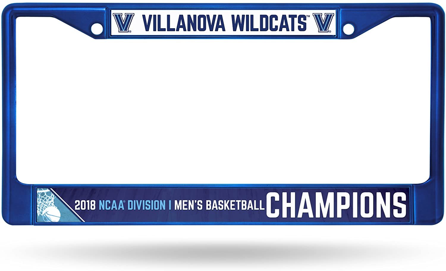 Villanova University Wildcats License Plate Frame Tag Cover 2018 Men's Basketball Champions Colored Chrome