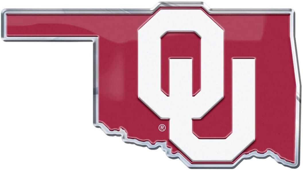 University of Oklahoma Sooners Auto Emblem Aluminum Metal Embossed Die Cut State Design 1