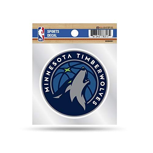 Minnesota Timberwolves 4x4 Inch Die Cut Decal Sticker Flat Vinyl, Primary Logo, Clear Backing 1