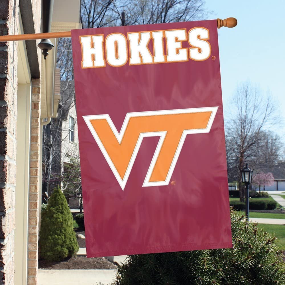 Virgina Tech University Hokies Banner Flag Premium Embroidered Double Sided 44x28 Inch