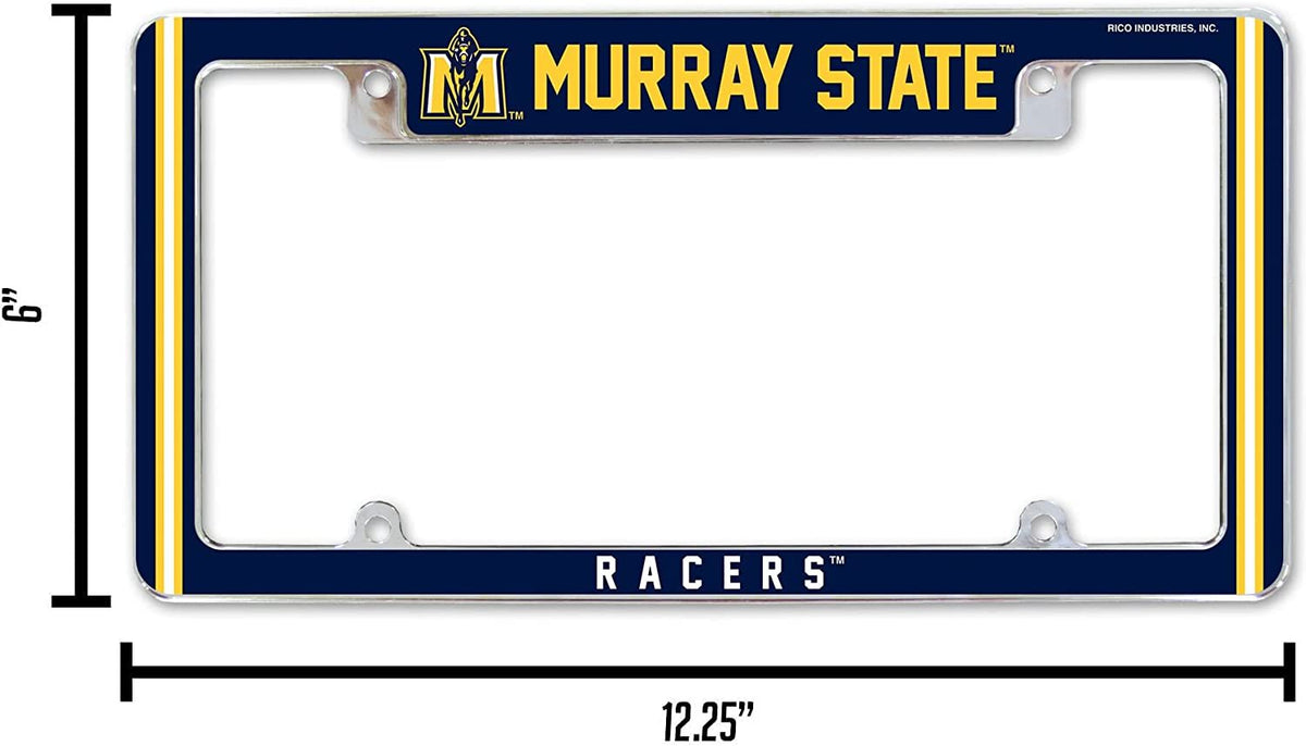 Murray State University Racers Metal License Plate Frame Chrome Tag Cover Alternate Design 6x12 Inch 4