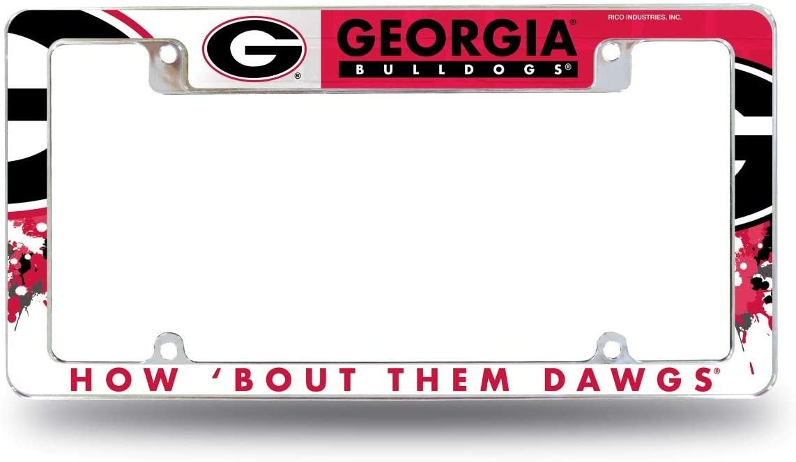 Georgia Bulldogs Metal License Plate Frame 12x6 All Over Design University of
