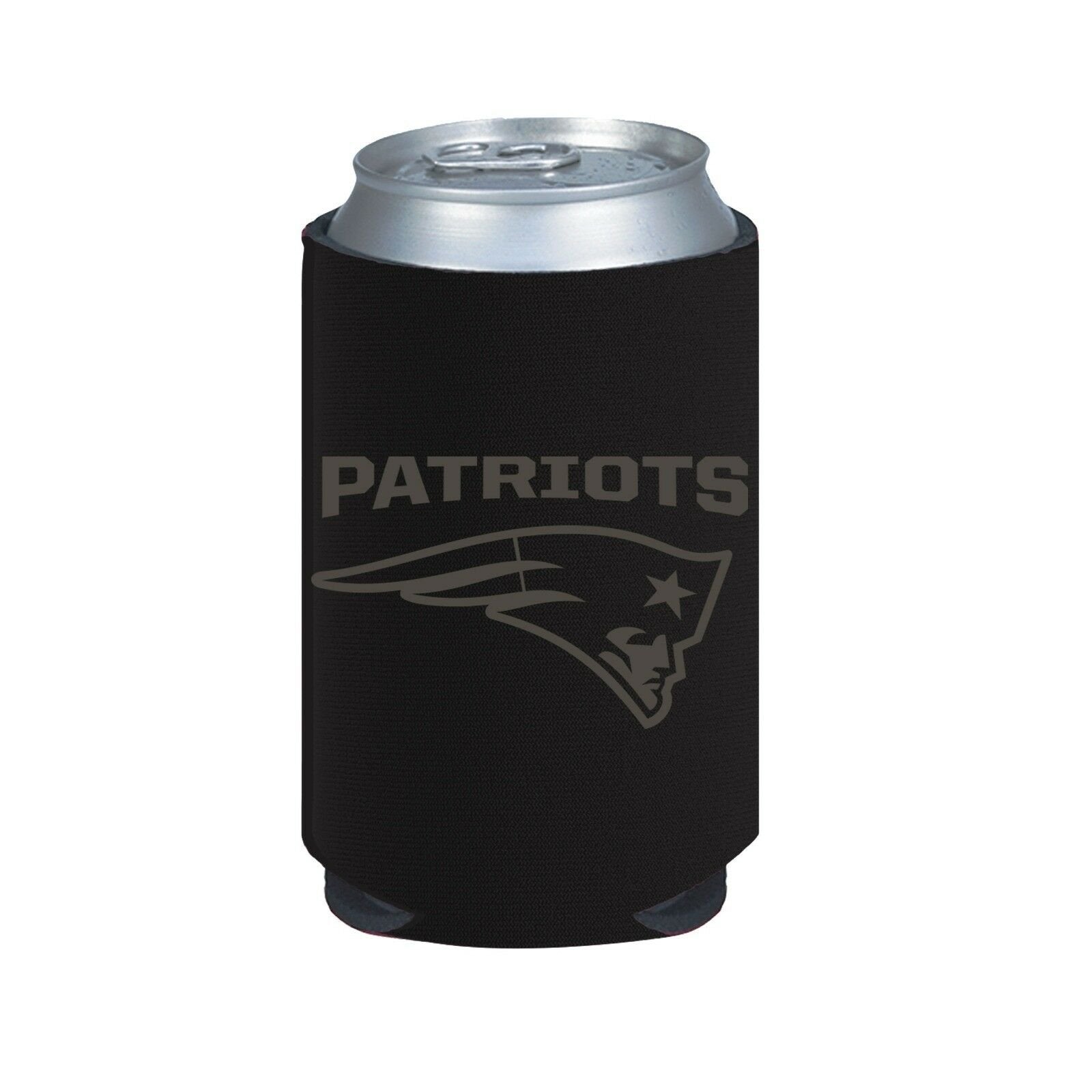 New England Patriots 2-Pack BLACK TONAL CAN Koozie Neoprene Holder Football 1