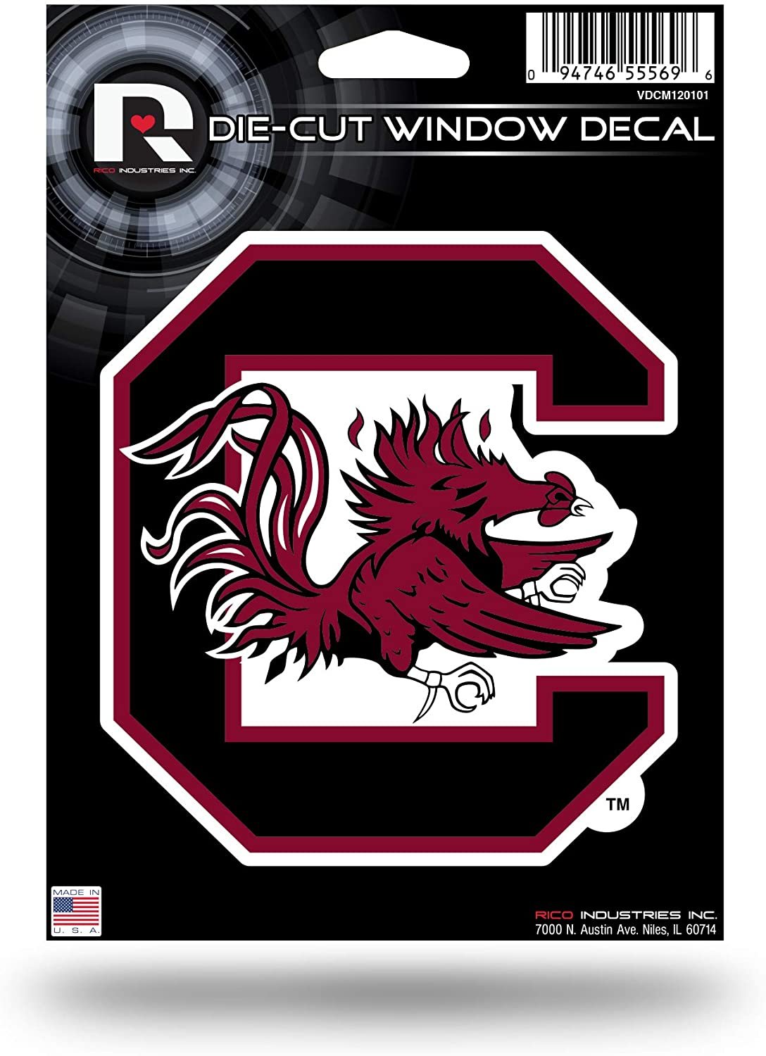University of South Carolina Gamecocks 5 Inch Die Cut Flat Vinyl Decal Sticker Adhesive Backing