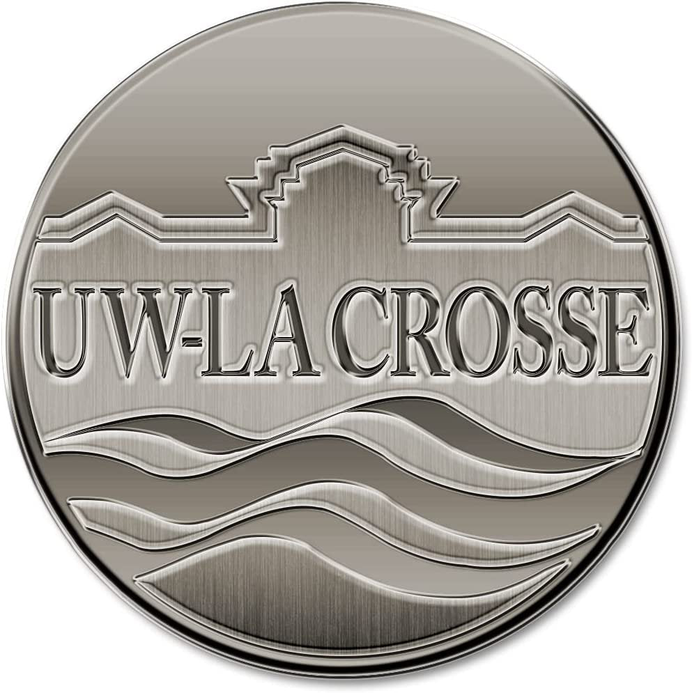 University of Wisconsin La Crosse Eagles Solid Metal Auto Emblem Antique Nickel for Car/Truck/SUV 1