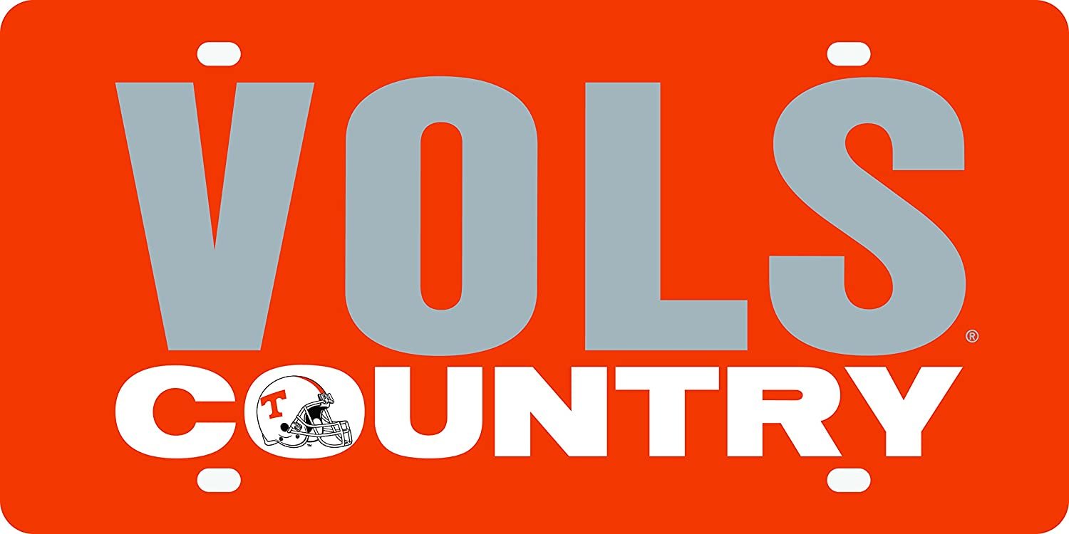 University of Tennessee Volunteers Premium Laser Cut Tag License Plate, Country Design, Mirrored Acrylic Inlaid, 6x12 Inch 1